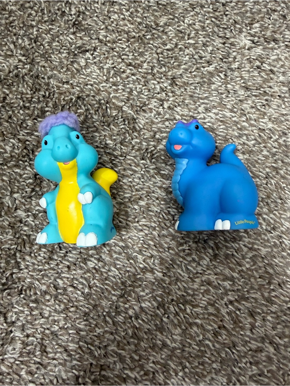 2 Fisher-Price Little People Dinosaurs Vintage
